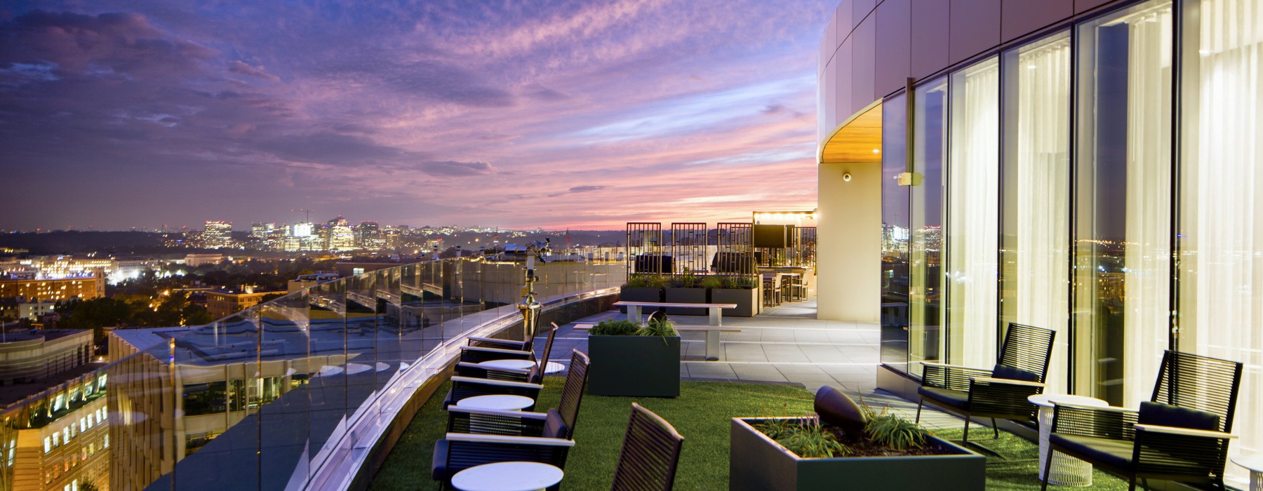 Rooftop views at dusk